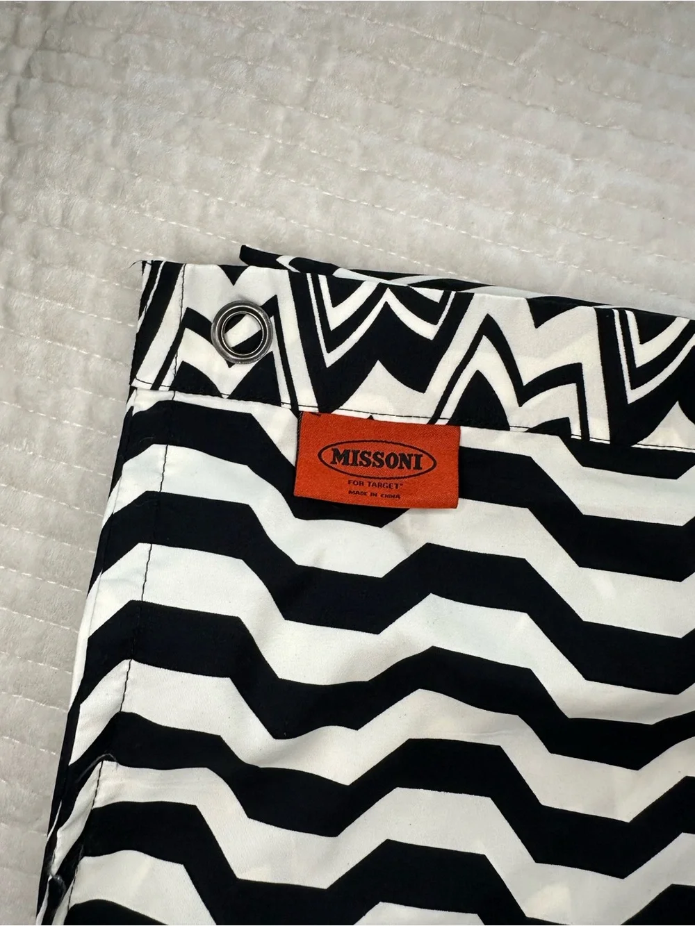 Missoni Black and White Zigzag Mini Shower Curtain